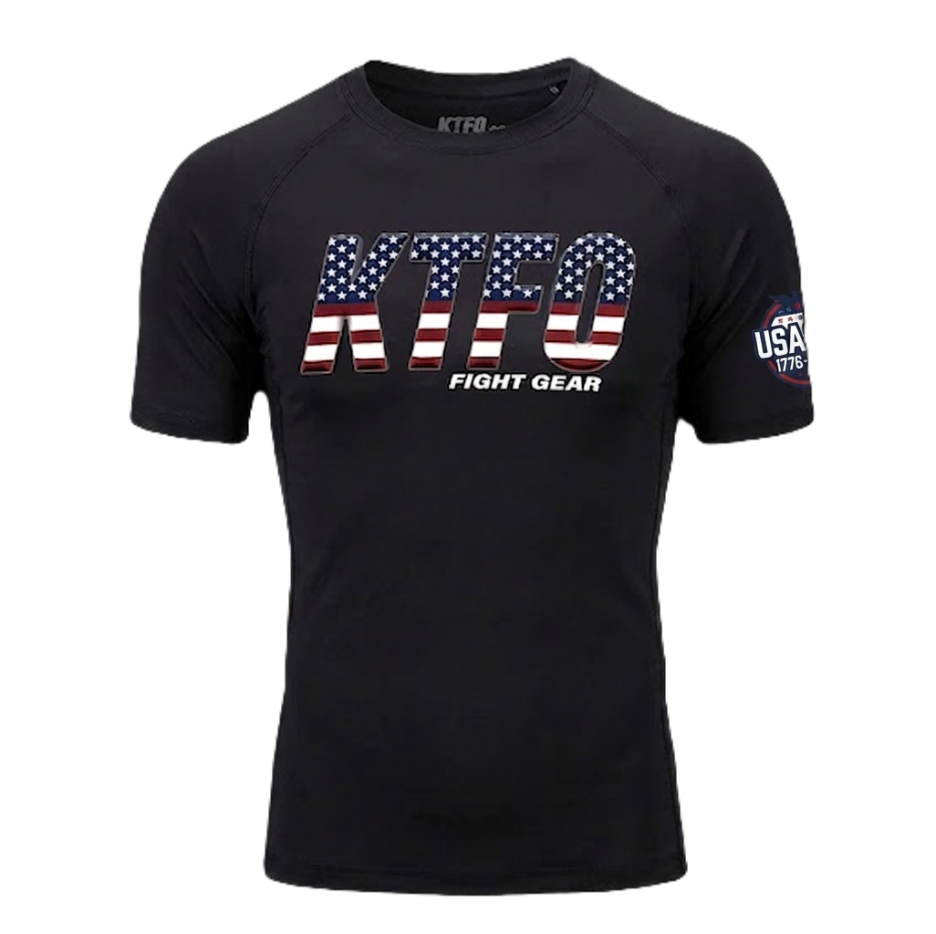 KTFO Rash Guard Compression Short Sleeve Independence Edition   KTFO Fight Gear