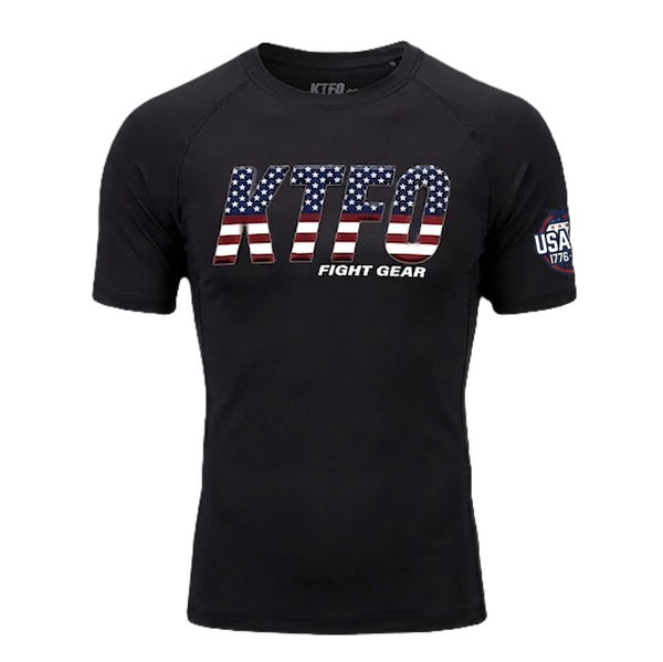 KTFO Rash Guard Compression Short Sleeve Independence Edition   KTFO Fight Gear
