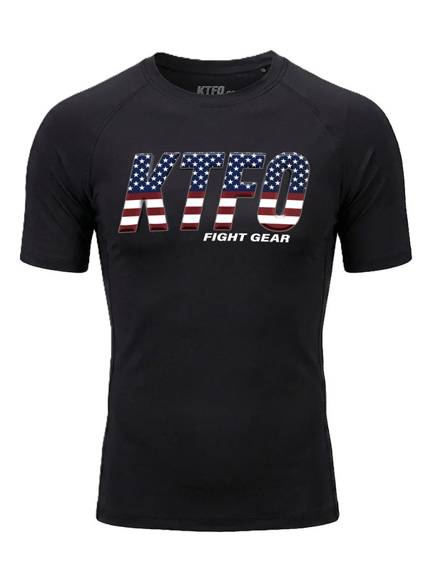 KTFO Rash Guard Compression Short Sleeve Independence Edition   KTFO Performance